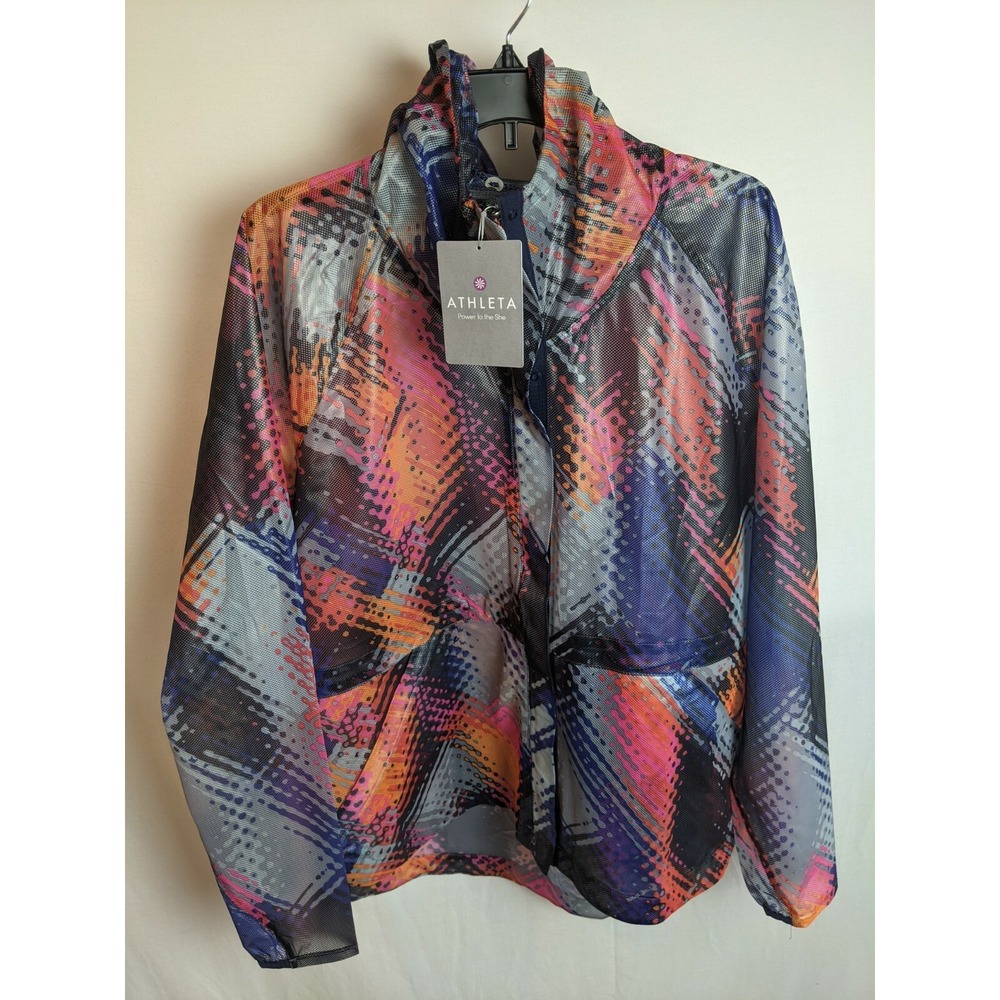 New Womens Athleta Lava Hype Run Jacket Multicolor‎ Size XL